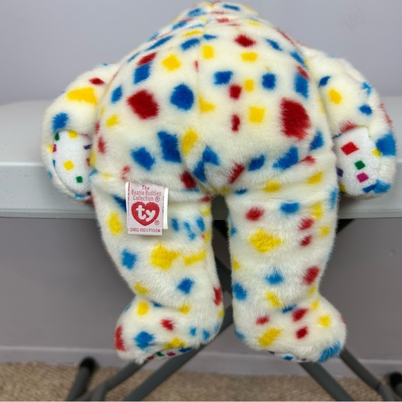 TY Beanie Buddies Collection Vintage TY 2K Confetti Bear 1999 (Large) - Picture 6 of 10